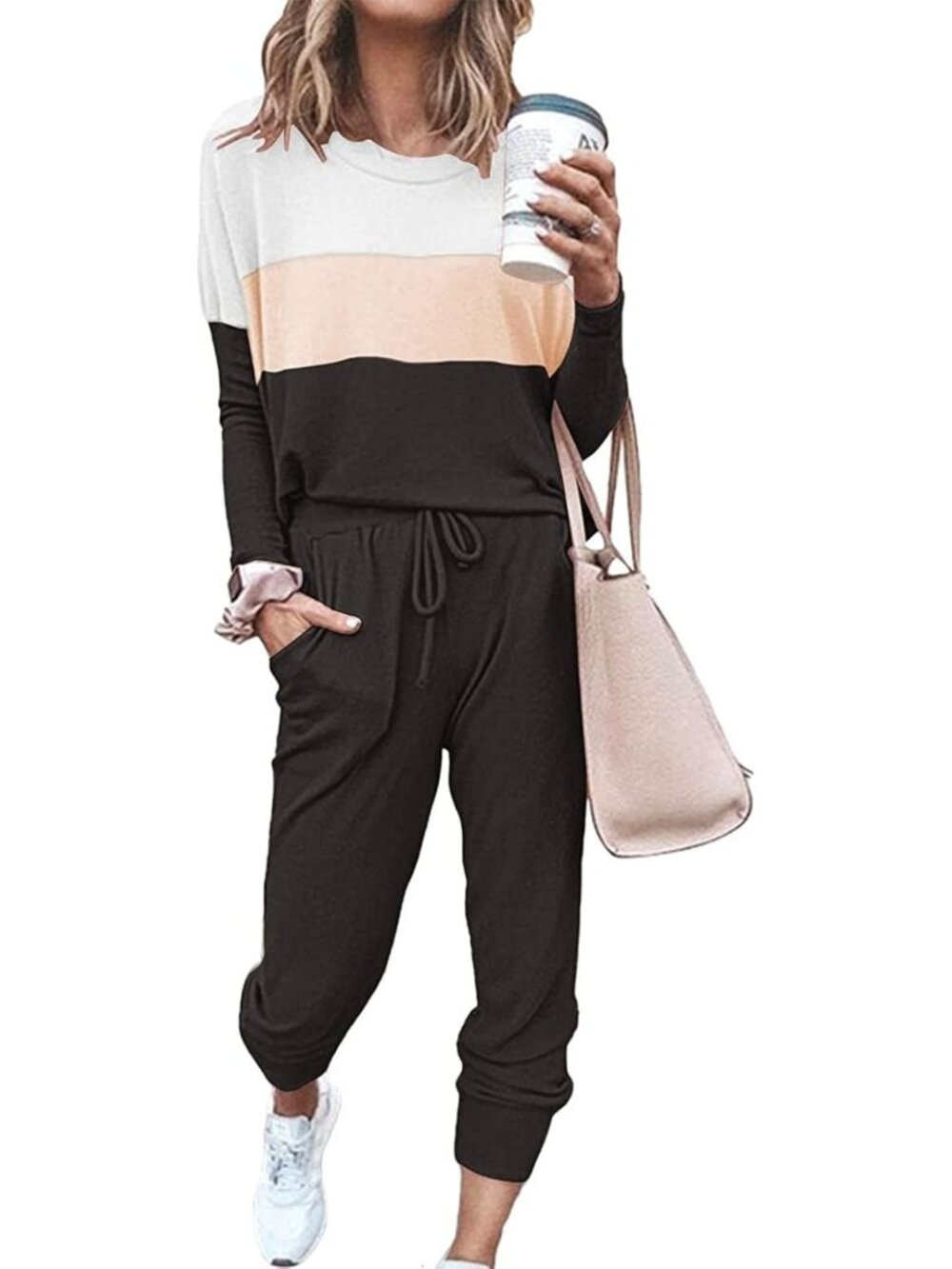 Cozy Women's Lounge Set - Two Piece Sweatsuit Outfit for Workout & Relaxation